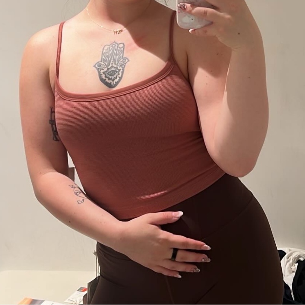 Vuori Rust/Reddish Ribbed Tank Top